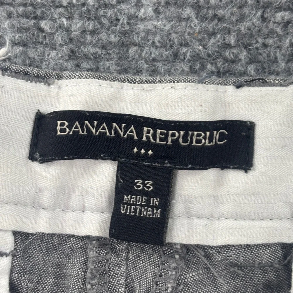 Banana Republic Chino Shorts 33 Gray Cotton Flat Front Mens